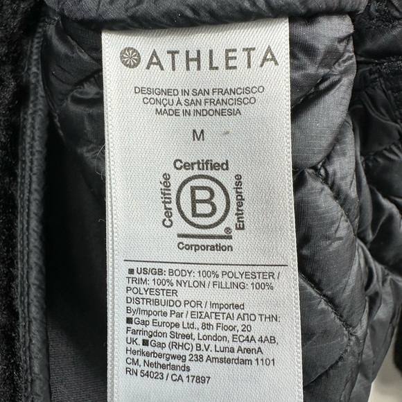 ATHLETA Cozy Sherpa Snap Sweatshirt In Black Size Medium - Picture 5 of 7